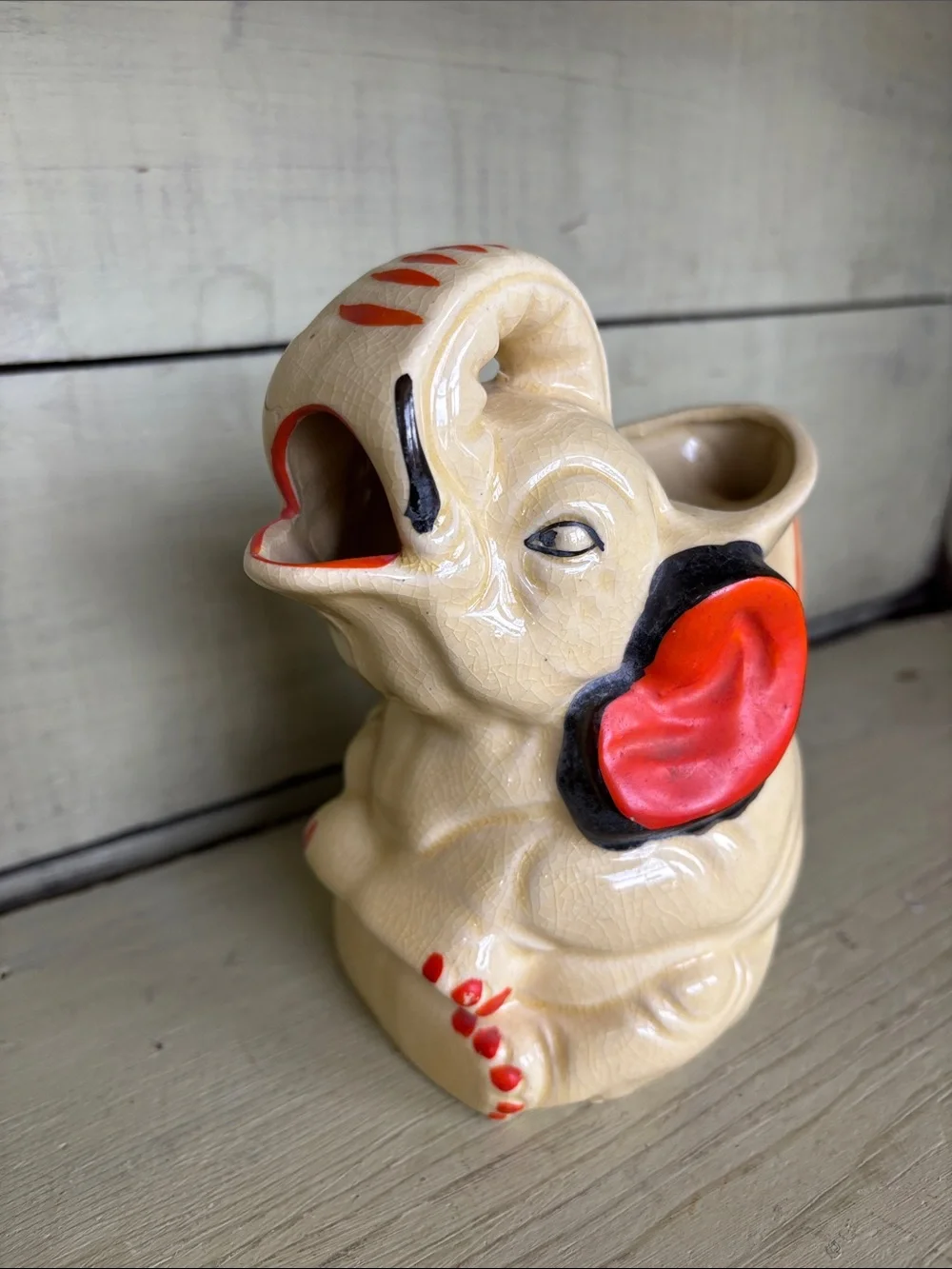 Vintage Japanese elephant ceramic cream pitcher